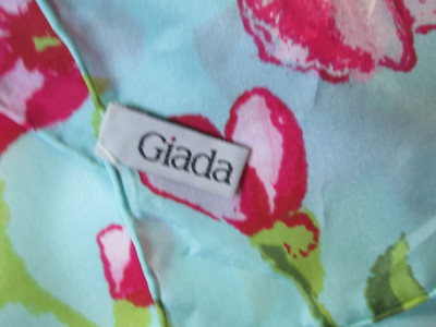 Écharpe Vintage GIADA En Soie 100% - Dimensions 140x35 Cm, Couleur Rouge - Occasion Portée