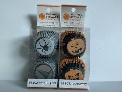 Martha Stewart Crafts 192pc HALLOWEEN Mini Cupcake/Treat Wrappers Spider Pumpkin