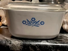 Corning Ware Blue Cornflower P-2 1/2-B Quart Casserole 2.5 qt with Glass Lid