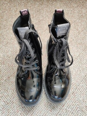 Mädchen, Stiefel/Boots, Lackstiefel. gefüttert, Schwarz, Gr.37