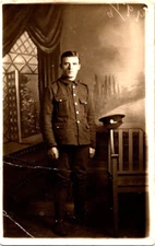 WW1 Army service Corps young man RPPC postcard a20