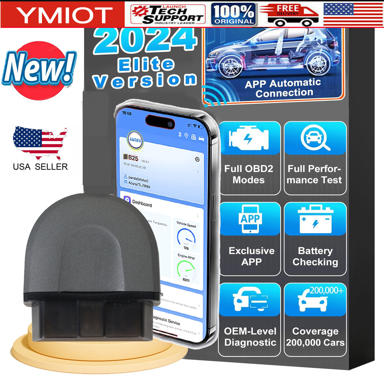 Automotive OBD2 Scanner OBDII Code Reader Car Diagnostic Tool Check Engine Fault-image