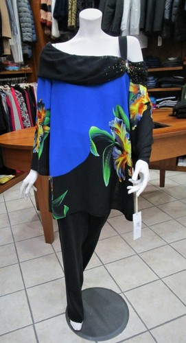 BAGATELLE, OFFERTISSIMA COMPLETO CASACCA+PANTALONI CURVY, FANTASIA  BLUETTE/NERO | eBay