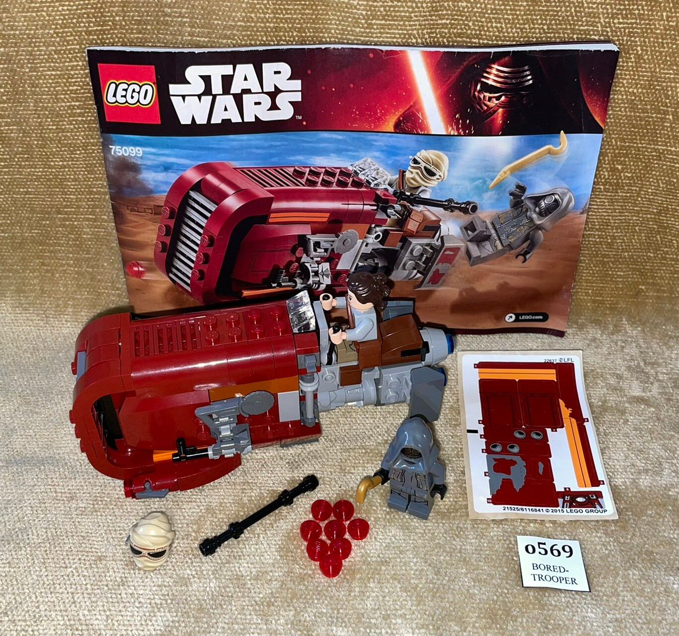 LEGO Sets: Star Wars Episode 7: 75099-1 Rey's Speeder (2015) 100% with MINIFIGS