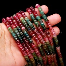 Natural Multi Tourmaline Faceted Rondelle Beads,4 TO 5 mm Multi Tourmaline