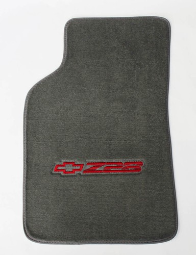 NEW 1982 - 2002 Camaro Floor Mats Gray Carpet Embroidered Z28 Logo Red Set of 2 - Picture 10 of 11