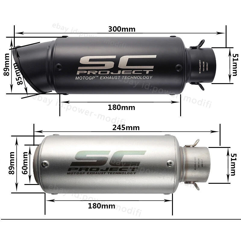 Silenciador negro deslizable puntas de escape tubo medio para Honda CBR500R CB500F 2016-2025 Foto 3 de 4