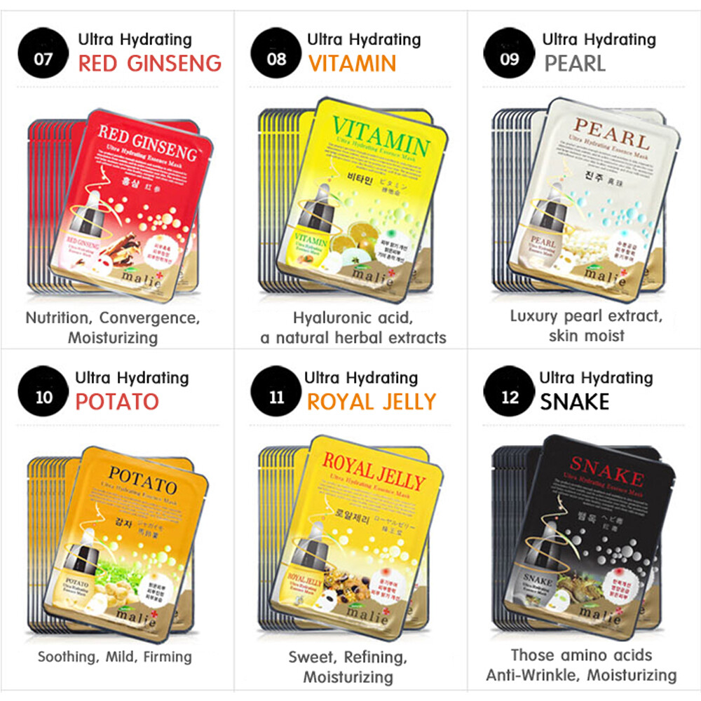 Malie - マスク Malie Korean Face Mask Sheet Pack Facial Mask Moisture Skin