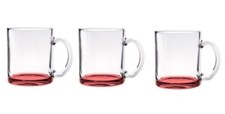 Set 3 Pezzi Tazza Tazzone Mug Vetro Trasparente Latte Colazione 32CL sus