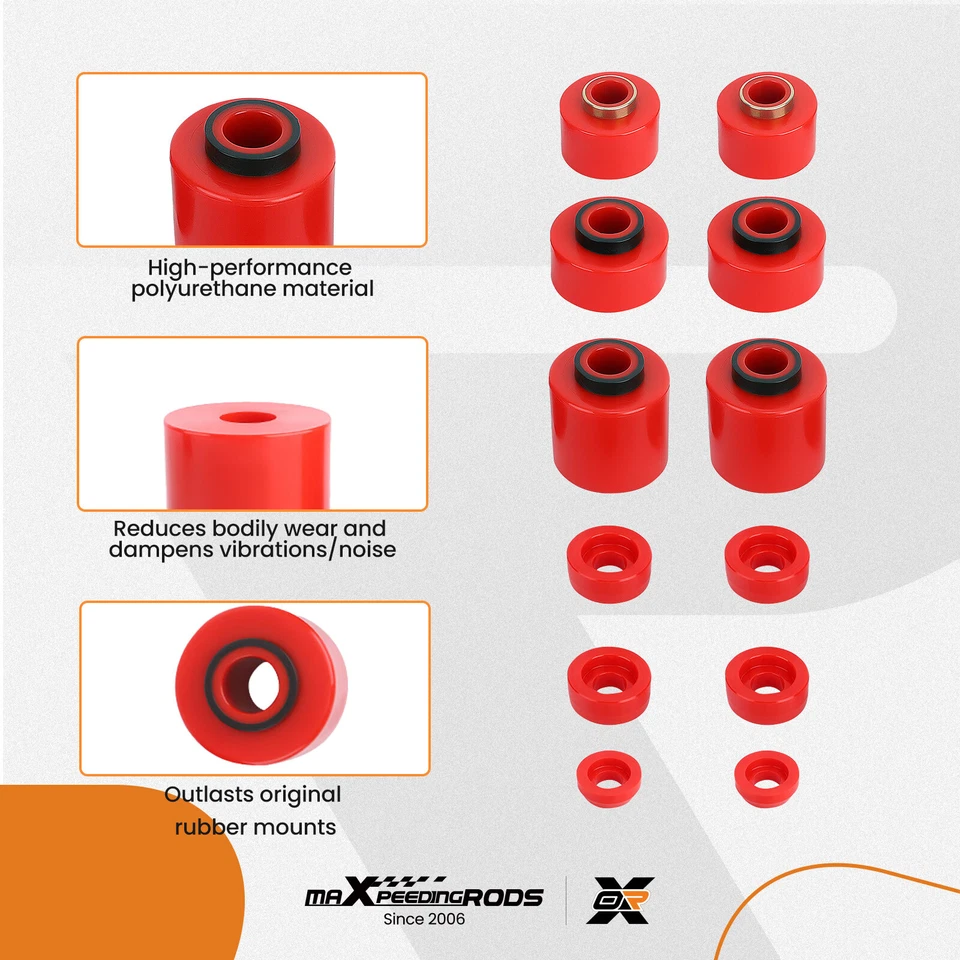 Juego de bujes de montaje de cabina de carrocería de suspensión para Ford F-150 F-250 F-350 80-98 4.4123G Foto 4 de 4