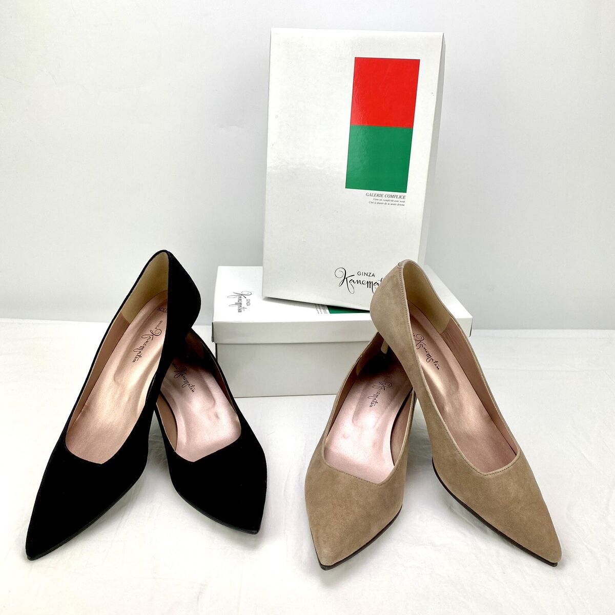 2 Pair of Ginza Kanematsu Pumps Black & Tan Aqua Belle Shoes 2 Pair of Ginza Kanematsu Pumps Black & Tan Aqua Belle Shoes