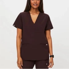 •FIGS• Casma Three Pocket Scrub Top Brown PO 4546
