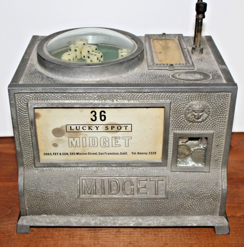Old 1920s Chas Fey 36 LUCKY SPOT MIDGET Tabletop DICE GAME Trade Simulator WORKS