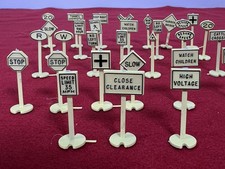 Set of 31 Yellow Road Signs for Train Rail Yard or Roadway - HO Scale - Unused