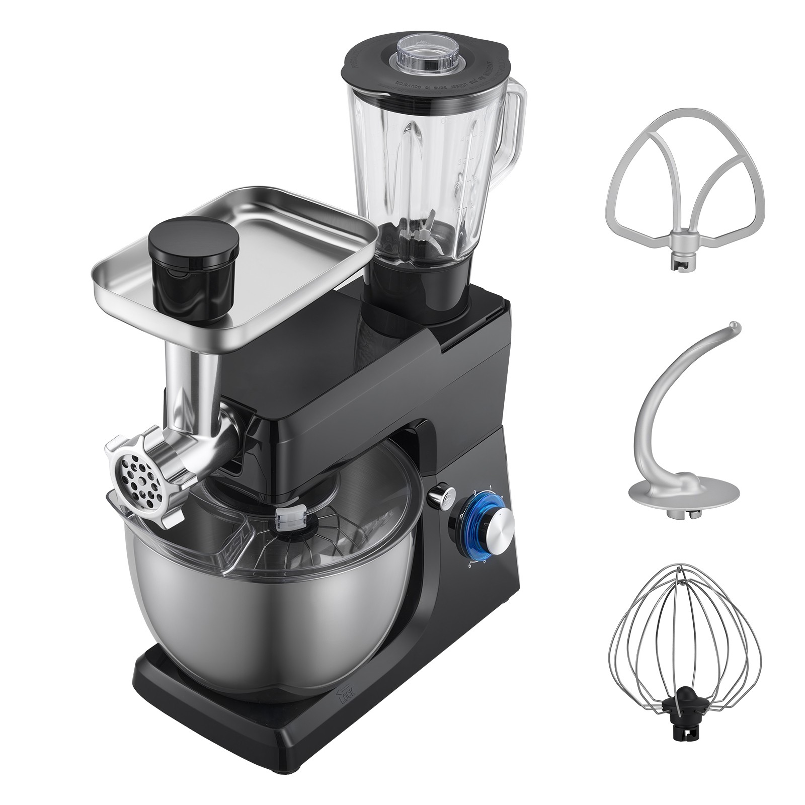 Mixeur de pâte 7,8L et blender 1,5L avec hachoir robuste pour tout réussir en cuisine
