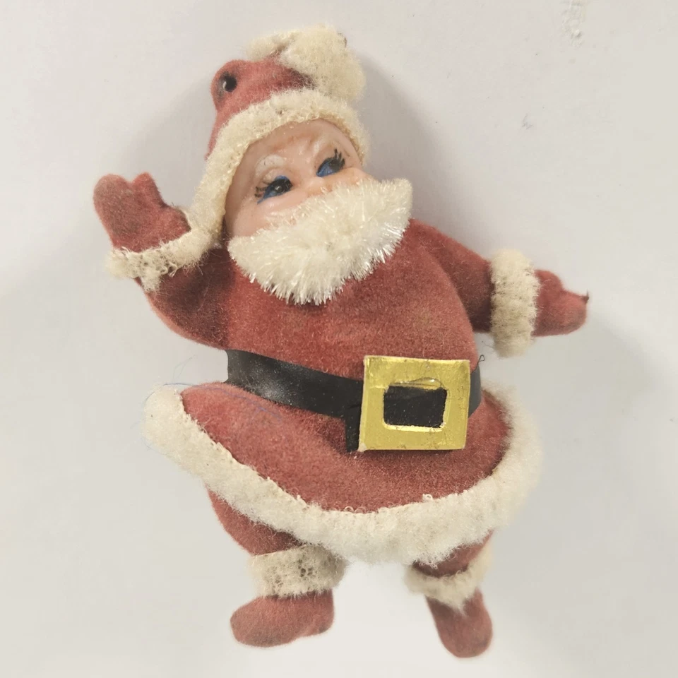 Lote De Adornos De Navidad Flocados Japón Muñecos De Nieve Papá Noel Pájaros con Trombón De Madera Foto 2 de 4