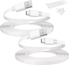 Micro USB Extension Cable 20FT 2Pack,Flat USB to Micro Long Charging Power Exten