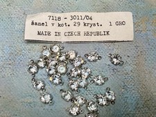 Vintage Czech Republic - SS29 Crystal Channel Connectors - Silver