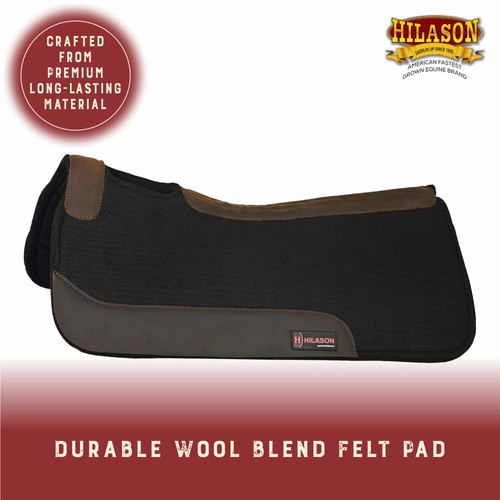 Hilason Western Wollfilz Gel Pferd Schabracke mit Leopardenmuster Leder - Bild 3 von 8