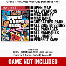 Grand Theft Auto Vice City Greatest Hits 100 All Items PS2 Memory Card