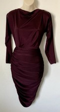 SIZE 10 Rich Purple Stretch Bodycon Party Dress