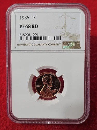 1955 LINCOLN WHEAT BACK PENNY    NGC PF 68 RD                           #T0601