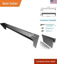 Pre-assembled 1U Folding Rack in Black Steel for Efficient Network Organization