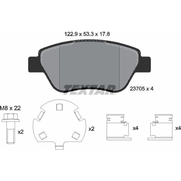 Textar 2370507 Bremsbelagsatz FüR Fiat Doblo 119 223-image