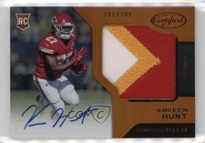 2017 Certified Freshman Fabric Signatures Mirror Orange Kareem Hunt Auto 06mc