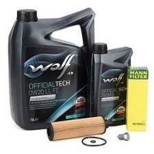 6L WOLF OFFICIALTECH 0W20 LL FE + MANN Ölfilter für VW GOLF 8 PASSAT B8 2.0 TDI