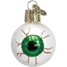 Old World Christmas Blown Glass Ornament for Christmas Tree, Green Evil Eye