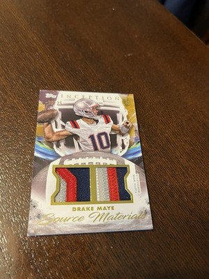 2024 Topps Inception Drake Maye Source Materials Dual 3 Color Patch /25