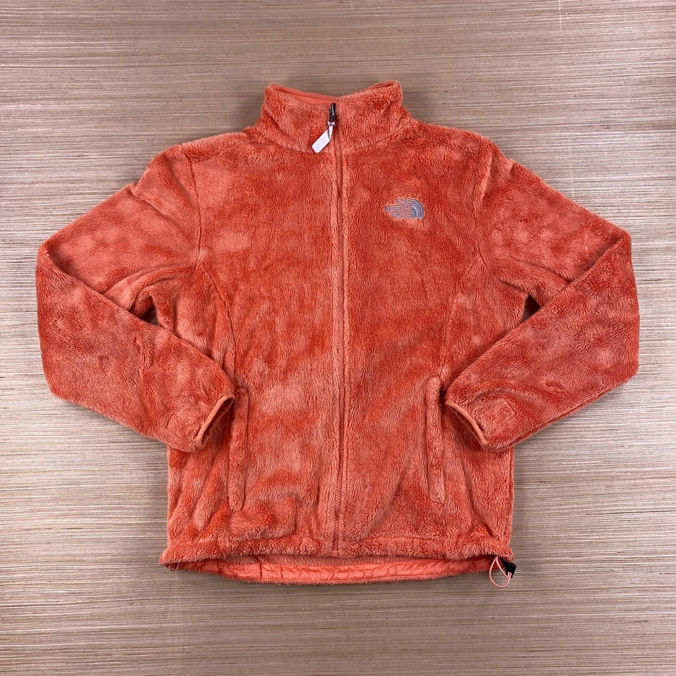The North Face Osito Chaqueta Mujer Med Coral Naranja Peludo Vellón Difuso Sherpa