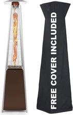 Resort Model 49,000 BTU NATURAL GAS Glass-Tube Flame Patio Heater in Rich-Mocha 