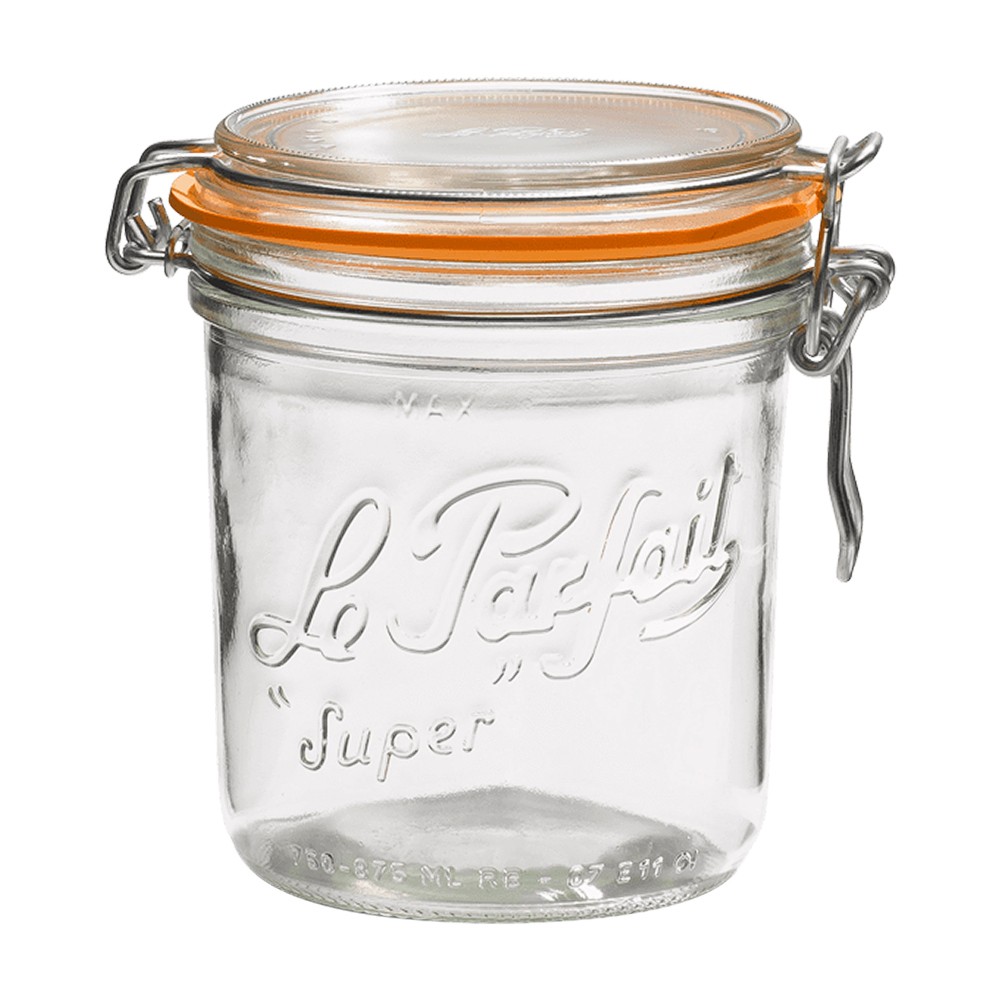Bocaux de 750 ml LE PARFAIT pack de 6 terrines hermétiques en verre pour stérilisation
