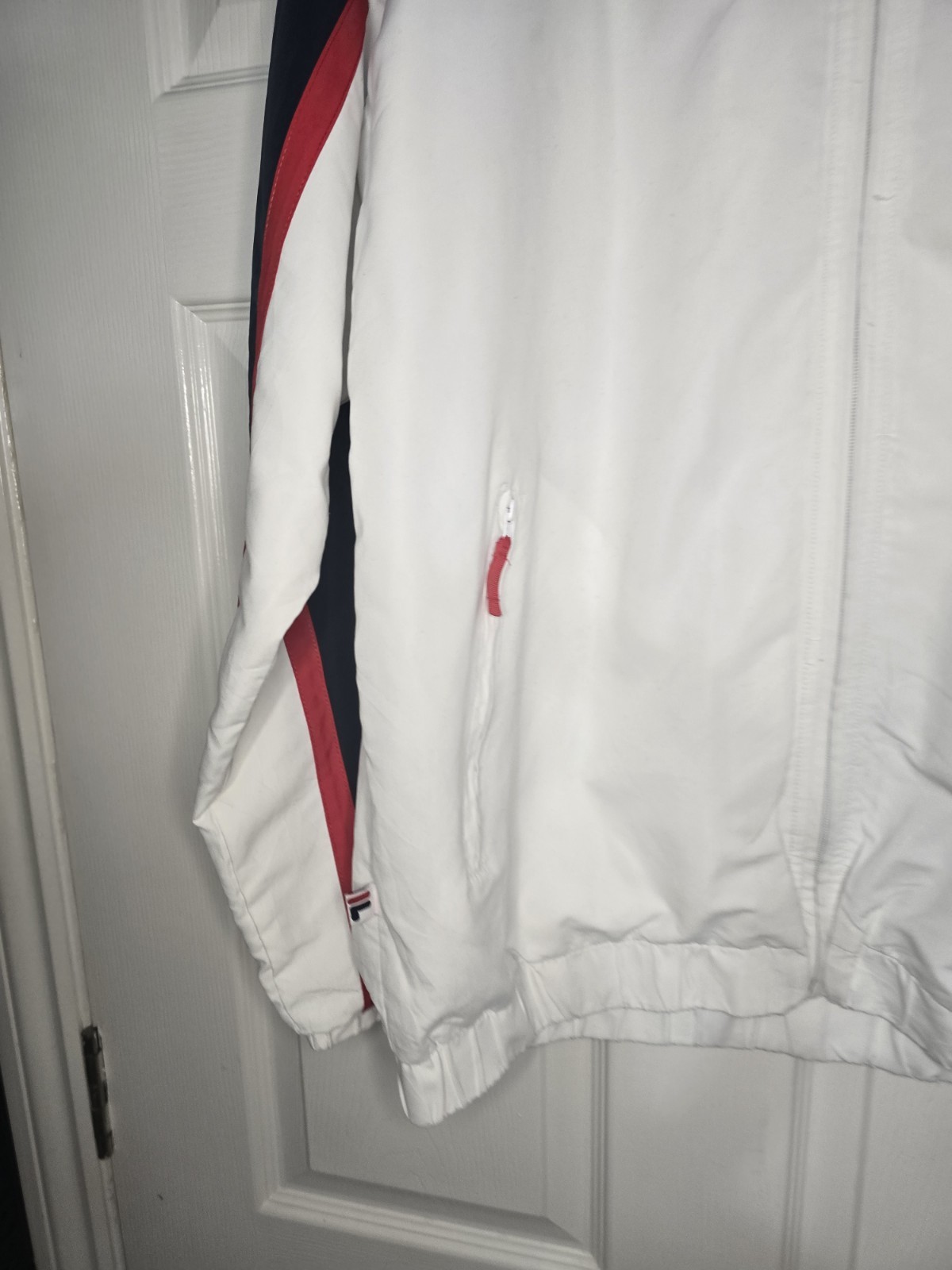 Fila Vintage Fila Track Jacket Xl Bianco Navy Leggero Logo Ricamato 639