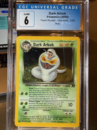 Dark Arbok (Unlimited) graded CGC 6 for sale on eBay