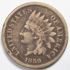 1859 CN Indian Head Penny Cent Very Good (VG) Details