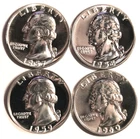 (4) Washington Quarters - PROOF - 1957 1958 1959 1960 - #9185D