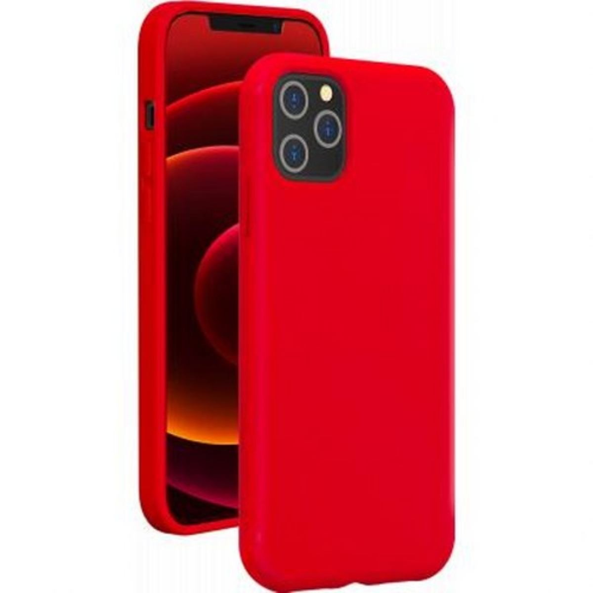 Coque silicone rigide BigBen pour iPhone 12 Pro Max rouge au toucher doux - 2