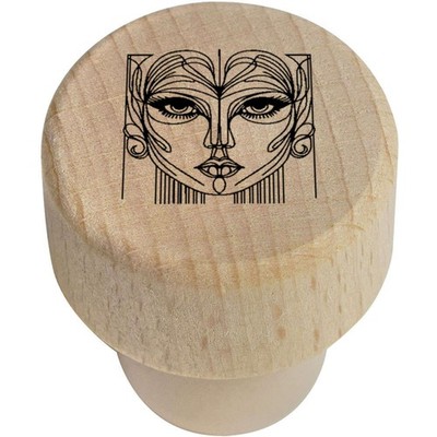 Flaschenverschluss / Korken aus Holz 19 mm ''Art Deco Woman Doodle'' (BS00032553)