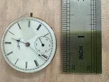 Antique Elgin Pocket Watch Movement 1880s 18s 2537458 Dial Glass