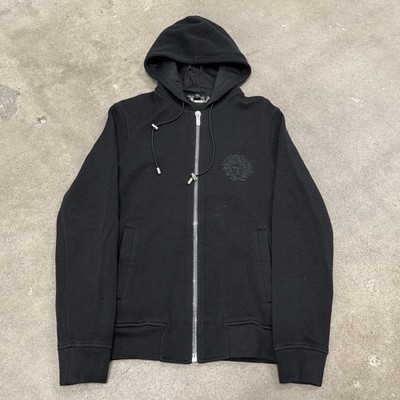 VERACE MENS MEDUSA COLLECTION FULL ZIP EMBROIDERED DESIGNER ITALY HOODIE SMALL