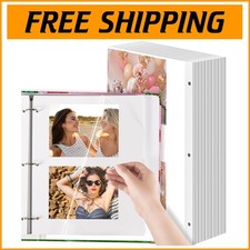 Self-Adhesive 200 Photo Refill Pages - Fits 3-Ring Binders  Various Photo Sizes