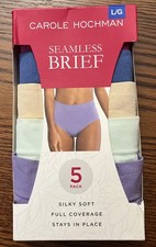 Carole Hochman Seamless Brief 5 Pack Women  s Size L Silky Soft Full Coverage