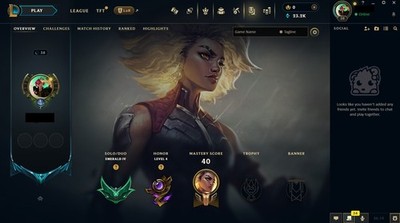 (NA) Emerald 4 Smurf Acct Season 16 (HIGH MMR, Aged & Hand-leveled)