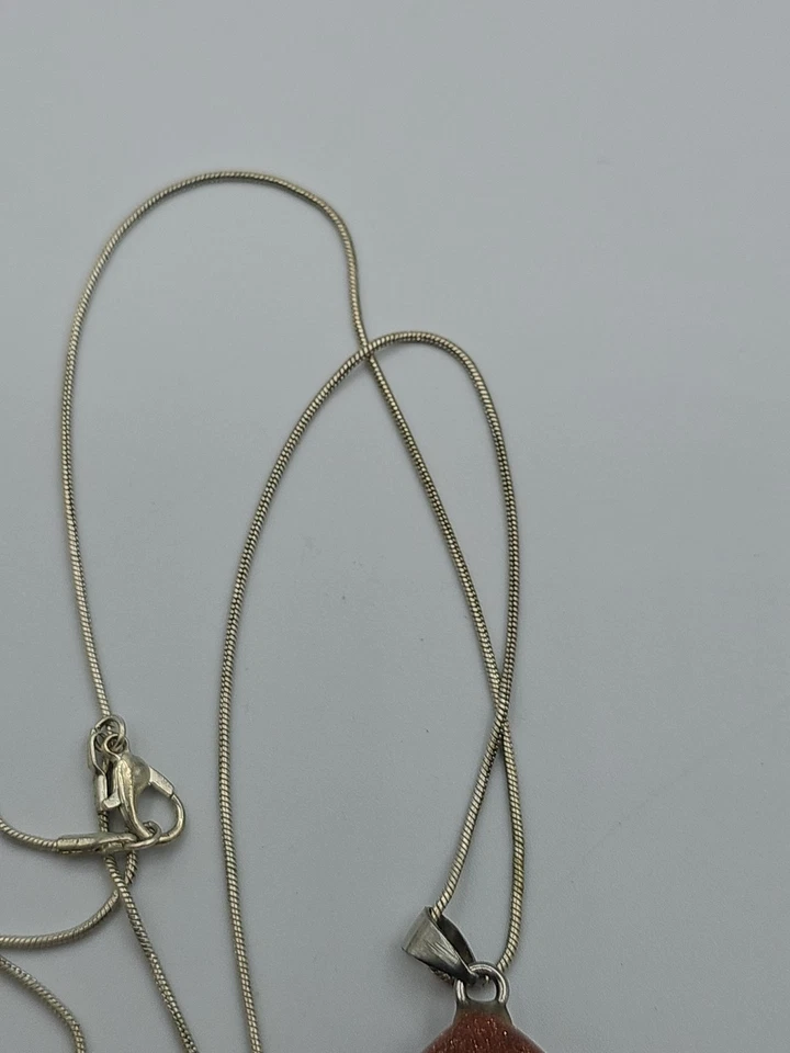 Collar Colgante Lágrima Goldstone, Cadena Tono Plata, Piedra Marrón Brillante Foto 4 de 4