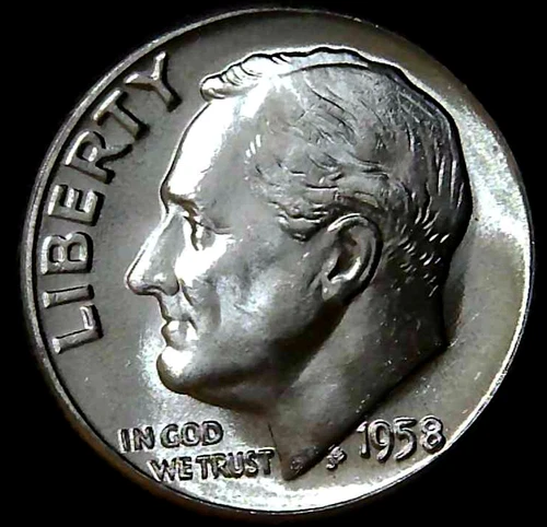 1958-P 10C Roosevelt Dime BU 90% Silver 26owt0223-3
