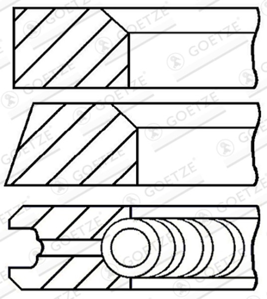 Goetze Engine Kolbenringsatz 08-306300-00 FüR Corsa CC J82 Vauxhall Kadett Opel-image