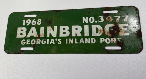 1968 Bainbridge Georgia Booster License Plate Topper Georgia's Inland Port STEEL